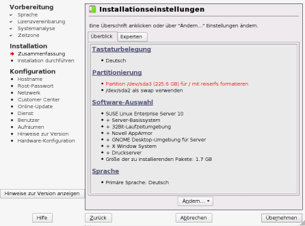 Yast's installer defaults
